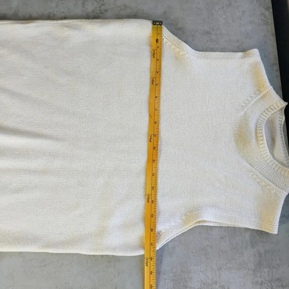 Vintage Ann Taylor Italian Merino Wool Top Womens Large Ivory Sweater Old Money - Picture 12 of 13